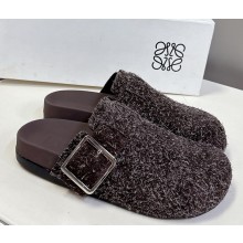 Loewe Ease Buckle mule in brushed suede coffee 2025