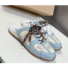 New Balance X Miu Miu 530 SL deco calf leather mules sky blue 5E333E 2025