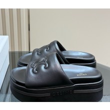 CELINE BLOCK SLIDE WITH TRIOMPHE IN LAMBSKIN black 2025