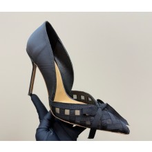 Aquazzura Romance 100mm pumps satin and mesh black 2025