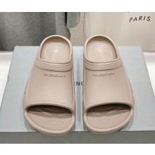 Balenciaga women/men Rubber pool slide Beige 2025