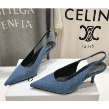 CELINE JUDY SLINGBACK pumps IN denim blue heel 6.5cm 2025