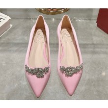 Roger Vivier Efflorescence Ballerinas in satin light pink 2025 