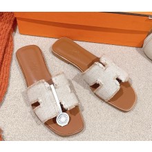 Hermes Oran sandal fringed linen canvas beige / naturel 2025