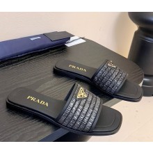 Prada Raffia Slide sandals black 2025
