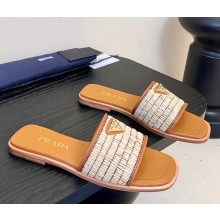 Prada Raffia Slide sandals beige 2025