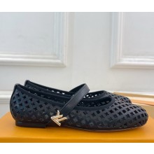 Louis Vuitton Romy Flat Ballerina Black Perforated calf leather 2025