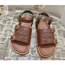 CELINE SANDAL IN CALFSKIN with buckle coffee 2025