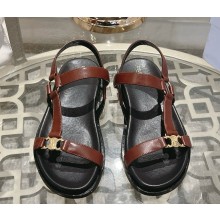 CELINE MAUD SANDAL WITH TRIOMPHE IN CALFSKIN coffee 2025