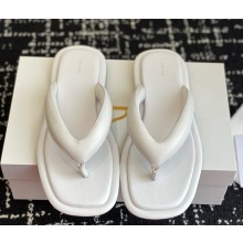 THE ROW lambskin flat Flip flops white 2025