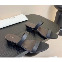 THE ROW Awar leather sandals black 2025