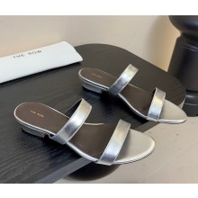 THE ROW Awar leather sandals silver 2025