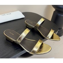 THE ROW Awar leather sandals gold 2025