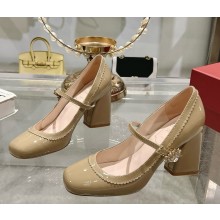 Roger Vivier Très Vivier pumps in patent leather beige heel 8.5cm 2025