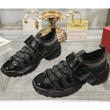 Roger Vivier Viv' on the Run Trekky Sneakers in fabric and patent leather black 2025