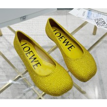 Loewe Toy Ballet Flats in suede and allover rhinestones lime green 2025