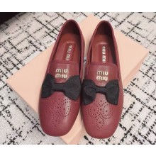 MIU MIU holiday loafer calf leather burgundy 2025