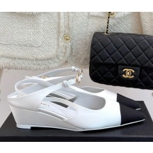 Chanel slingbacks satin & Grosgrain black / white 2025