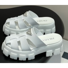 Prada Monolith rubber mules 1XX751 white platform 5.5cm 2025