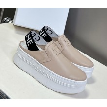 CELINE BLOCK WEDGE MULE IN Calfskin and Textile with Celine jacquard beige 2025