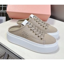 MIU MIU Denim sneaker mules 5E390E Colonial Beige 2025