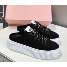 MIU MIU Denim sneaker mules 5E390E black 2025