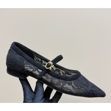Gianvito Rossi Claudia suede-trimmed lace Mary Jane flats 01 2025
