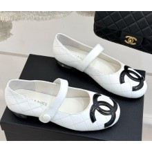 Chanel mary janes lambskin CC logo white 0317-2025