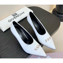 Givenchy crystal-embellished silk pointed pumps white heel 11cm 2025