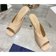 Dior Tribales Heeled Slide patent calfskin beige heel 8.5cm 2025