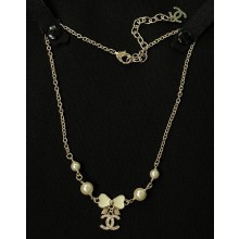 Chanel Choker Metal, Resin, Glass Pearls & Strass Gold, White & Crystal ABF304 2025