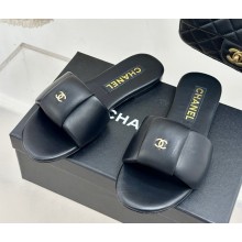 Chanel lambskin slide sandals black 031901 2025