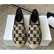 Celine Espadrilles with flowers printing logo Black 2025
