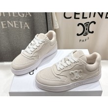CELINE TRAINER LOW LACE-UP SNEAKER in suede CALFSKIN ivory 2025