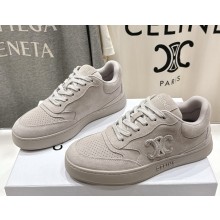 CELINE TRAINER LOW LACE-UP SNEAKER in suede CALFSKIN grey 2025