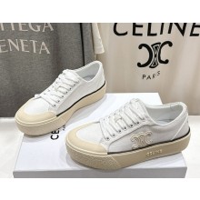 CELINE platform ALAN SNEAKERS WITH TRIOMPHE IN Canvas WHITE 2025