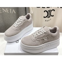CELINE CNY BLOCK SNEAKERS WITH WEDGE in suede CALFSKIN grey 2025