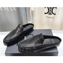 Saint Laurent calf leather mules black 2025
