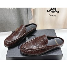 Saint Laurent calf leather mules coffee 2025
