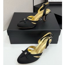 Chanel slingbacks satin with star black 2025