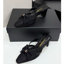 Chanel slingbacks pumps mesh mules with bow black 2025