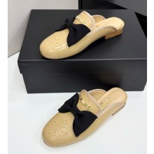 Chanel lambskin mules with bow beige 032123 2025