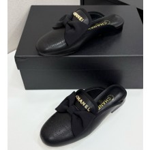 Chanel lambskin mules with bow black 032121 2025