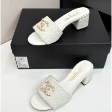 Chanel Towel slides sandals with cc logo white 032110 2025
