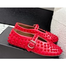 Alaia Ballet Flats calfskin with Pyramid Studs red 2025