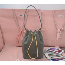 MIU MIU Gabardine pouch 5NR038 Olive Green/Yellow 2025