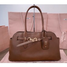 MIU MIU Aventure nappa leather bag 5bg310 Oak 2025