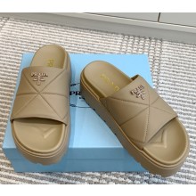 Prada nappa leather slides army green platform 4.5cm 2025