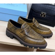 Prada calf leather loafers yellow 2025