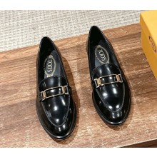 TOD'S smooth leather loafers black 2025